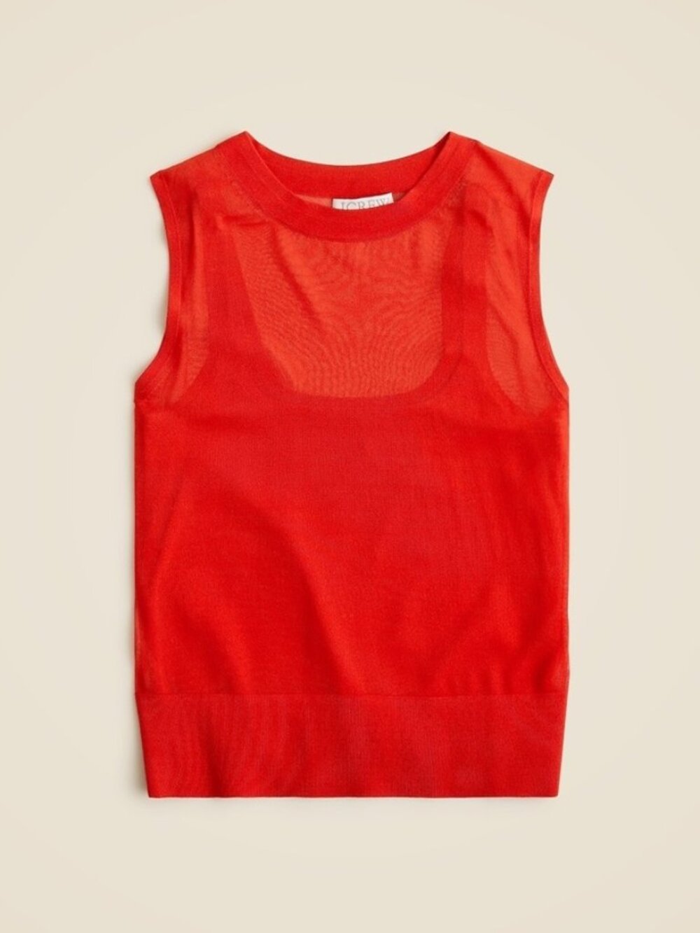 Gauzy Sweater Shell Tank Top Red